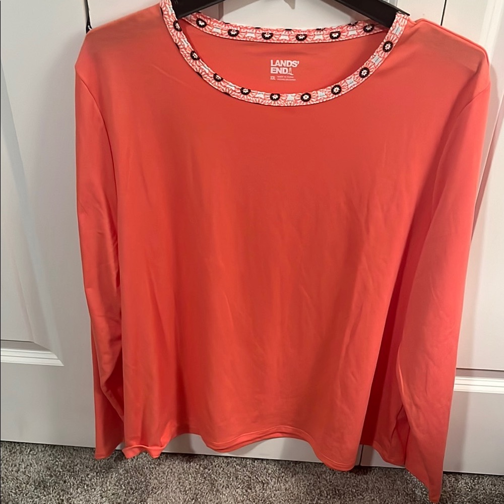Lands' End Orange Long Sleeve Tee